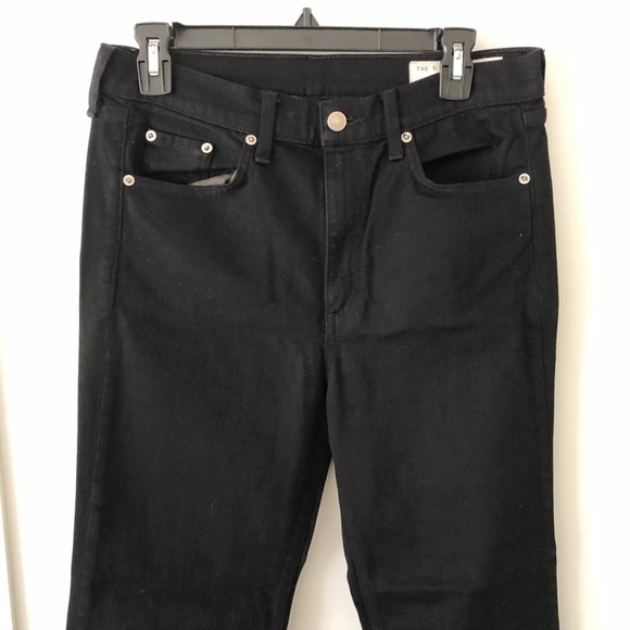 Rag & Bone Black Nina High-Rise Stove Pipe Straight Jeans 30 - Picture 7 of 13